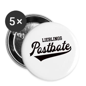 Lieblings Postbote Briefträger Danke Zusteller - Buttons klein 25 mm (5er Pack) - Weiß - Vorne