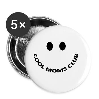 Club des mamans cool - Lot de 5 petits badges (25 mm) - blanc - Devant