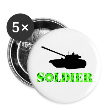 Tank Soldier - Buttons small 1''/25 mm (5-pack) - white - Front