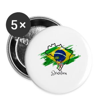 I love Brazil - Buttons small 1''/25 mm (5-pack) - white - Front