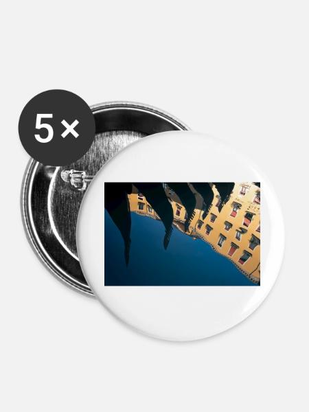 Gondeln in Venedig - Buttons klein 25 mm (5er Pack) - Weiß