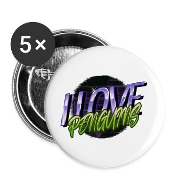Dictons Clumpsy Dabbing cadeau manchot royal - Lot de 5 petits badges (25 mm) - blanc - Devant