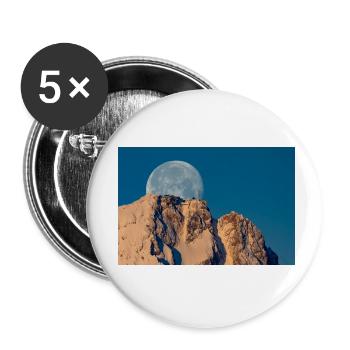 La Lune derrière la Zugspitze - Lot de 5 petits badges (25 mm) - blanc - Devant