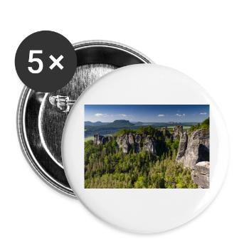 Bastei in der Sächsischen Schweiz - Buttons klein 25 mm (5er Pack) - Weiß - Vorne