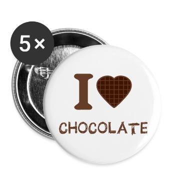 J’adore le chocolat - Lot de 5 petits badges (25 mm) - blanc - Devant