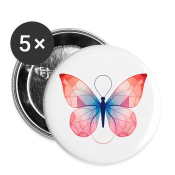 Geometrical Butterfly - Buttons klein 25 mm (5er Pack) - Weiß - Vorne