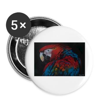 Parrot - Buttons small 1''/25 mm (5-pack) - white - Front