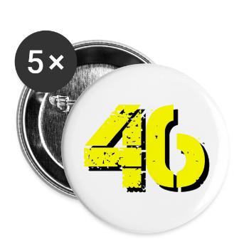 Numéro 46 - Lot de 5 petits badges (25 mm) - blanc - Devant