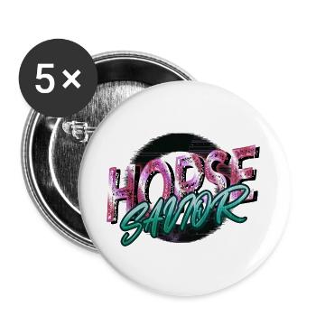 Idée de cadeau cerf Quarter Horse Geek - Lot de 5 petits badges (25 mm) - blanc - Devant