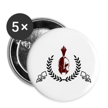 Casque Sparta - Lot de 5 petits badges (25 mm) - blanc - Devant