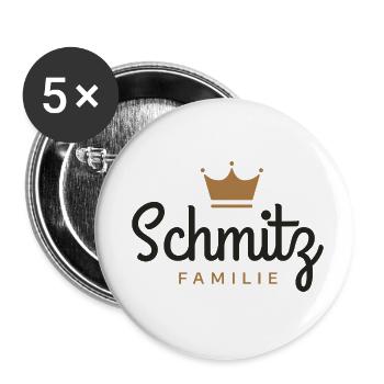 Schmitz-Familie - Buttons klein 25 mm (5er Pack) - Weiß - Vorne