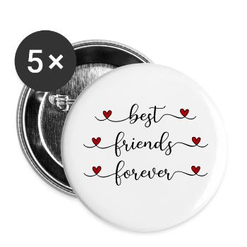 beste Freunde - Buttons klein 25 mm (5er Pack) - Weiß - Vorne
