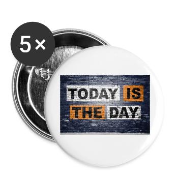 Today is the day saying lettering Graffiti - Buttons small 1''/25 mm (5-pack) - white - Front