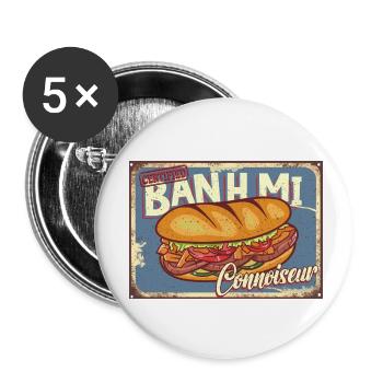 Vietnam Viet Banh Mi pain vietnamien I cadeau - Lot de 5 petits badges (25 mm) - blanc - Devant