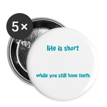 Lächeln (dunkel) - Buttons klein 25 mm (5er Pack) - Weiß - Vorne
