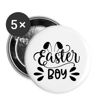 Design Easter Boy - Lot de 5 petits badges (25 mm) - blanc - Devant
