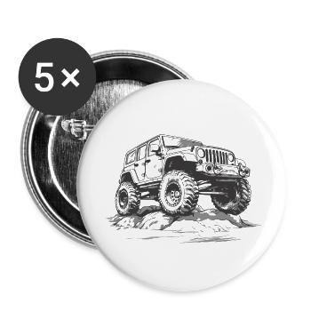 Offroad 4x4 AWD Allrad Truck Geländewagen SUV KFZ - Buttons klein 25 mm (5er Pack) - Weiß - Vorne