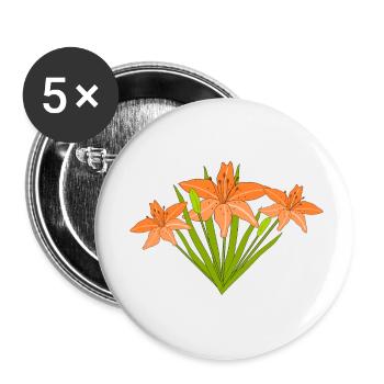 Nénuphars de feu - Lot de 5 petits badges (25 mm) - blanc - Devant