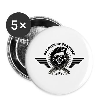 Armée, Guerre, Militaire, Uniforme, Force, Soldat Camouflage - Lot de 5 petits badges (25 mm) - blanc - Devant