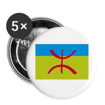 Berber Amazigh Flag Algeria - Buttons small 1''/25 mm (5-pack) - white - Front