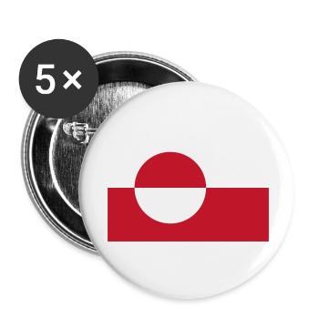 Groenland flag / Drapeau Groenland - Lot de 5 petits badges (25 mm) - blanc - Devant