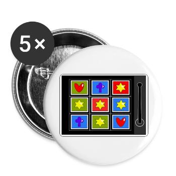 Slot machine - Buttons klein 25 mm (5er Pack) - Weiß - Vorne