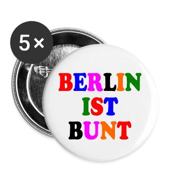Berlin ist bunt - Buttons klein 25 mm (5er Pack) - Weiß - Vorne