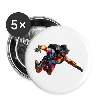 Fallschirmspringen ist ein Extremsport - Buttons klein 25 mm (5er Pack) - Weiß - Vorne