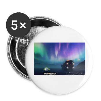 SnowRunner: Adventures on ice under the aurora - Buttons small 1''/25 mm (5-pack) - white - Front