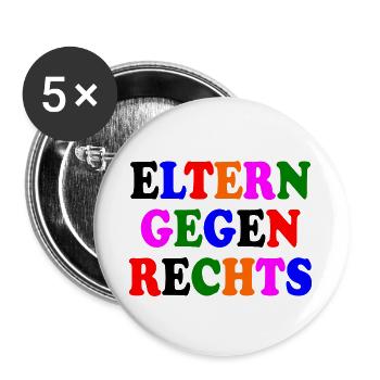 Eltern gegen rechts - Buttons klein 25 mm (5er Pack) - Weiß - Vorne