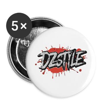 DZ Style Urbain - Graffiti Éclaboussure - Lot de 5 petits badges (25 mm) - blanc - Devant