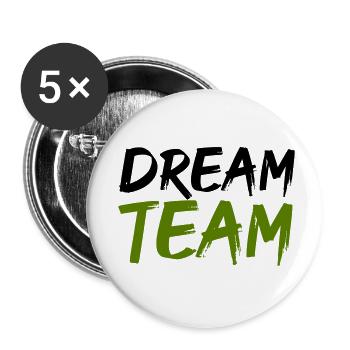 dream team - Buttons klein 25 mm (5er Pack) - Weiß - Vorne