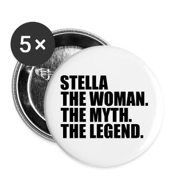 Woman Myth Legend Name Stella - Buttons small 1''/25 mm (5-pack) - white - Front