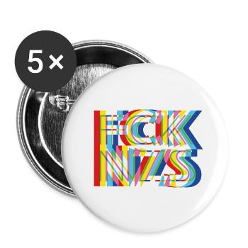 FCK NZS - Buttons klein 25 mm (5er Pack) - Weiß - Vorne
