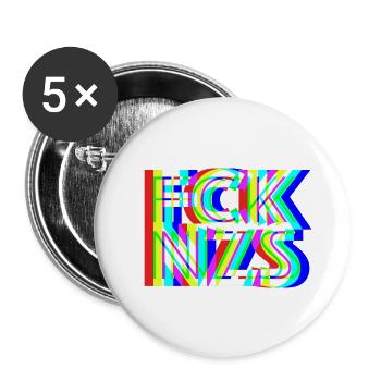 FCK NZS - Lot de 5 petits badges (25 mm) - blanc - Devant