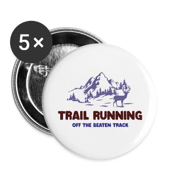 Trailrunning - abseits der ausgetretenen Pfade - Buttons klein 25 mm (5er Pack) - Weiß - Vorne