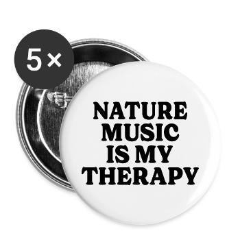 Fächermusik Entspannungstherapie Natur Musik - Buttons klein 25 mm (5er Pack) - Weiß - Vorne