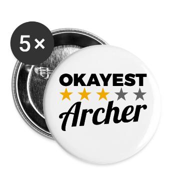 Okayest Archer - Buttons klein 25 mm (5er Pack) - Weiß - Vorne