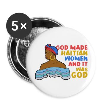 Haiti Haitian Flag Wife Princess I Gift - Buttons small 1''/25 mm (5-pack) - white - Front