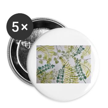 Laubmuster - Buttons klein 25 mm (5er Pack) - Weiß - Vorne