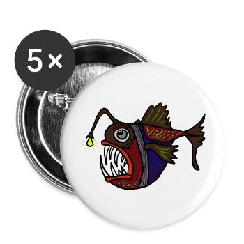 Fisch - Buttons klein 25 mm (5er Pack) - Weiß - Vorne