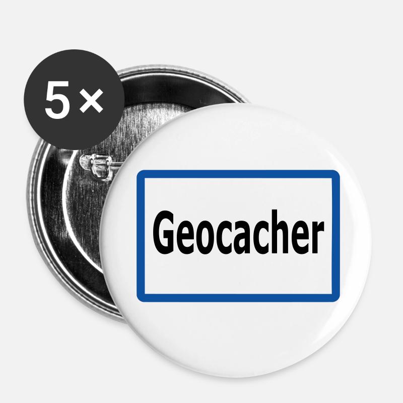 Geocacher Place Sign Austria transparent - Buttons small 1''/25 mm (5-pack) - white
