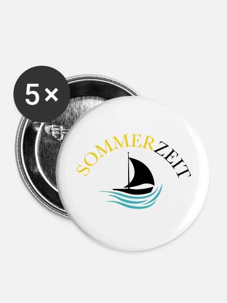 boot sommer - Buttons klein 25 mm (5er Pack) - Weiß