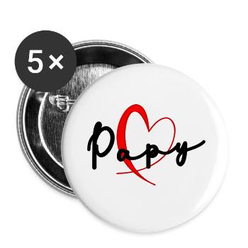 OPA. VATERTAG. ALLES Gute zum Tag des Großvaters. ICH LIEBE DICH. - Buttons klein 25 mm (5er Pack) - Weiß - Vorne