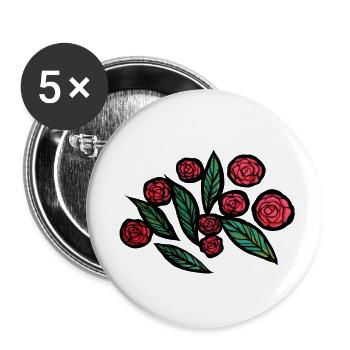 Rosen - Buttons klein 25 mm (5er Pack) - Weiß - Vorne