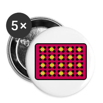Flowers on dots - Buttons klein 25 mm (5er Pack) - Weiß - Vorne