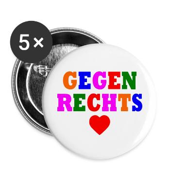 Gegen rechts - Buttons klein 25 mm (5er Pack) - Weiß - Vorne