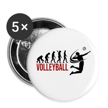 Evolution Volleyball - Buttons klein 25 mm (5er Pack) - Weiß - Vorne