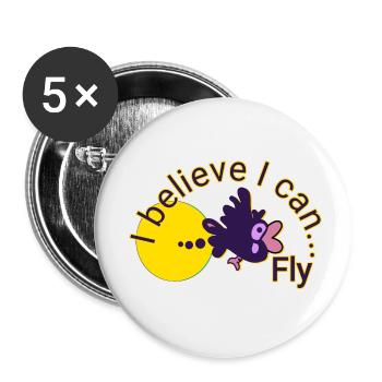 Fliegender Vogel - Buttons klein 25 mm (5er Pack) - Weiß - Vorne