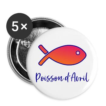 APRIL FOOL - Buttons small 1''/25 mm (5-pack) - white - Front